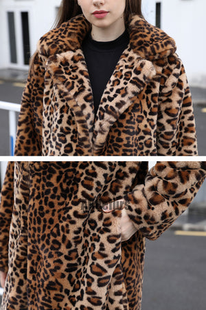 leopard faux fur coat winter full length outerwear for women 13 Alicefurs