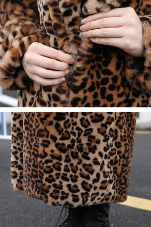 leopard faux fur coat winter full length outerwear for women 14 Alicefurs
