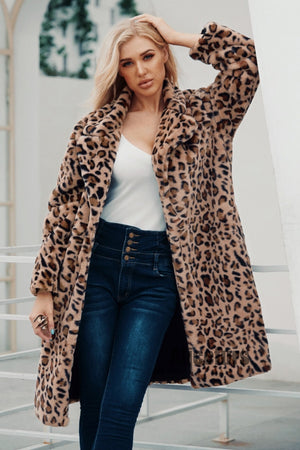 leopard fur coat long animal print fuzzy outerwear for women 7 Alicefurs