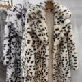 long dalmatian coat cheetah faux fur overcoat for women in brown Alicefurs