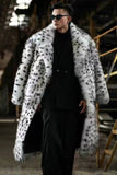 Long Dalmatian Coat Winter Faux Fur Overcoat for Men