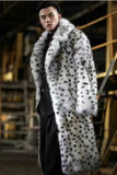 Long Dalmatian Coat Winter Faux Fur Overcoat for Men