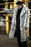 Long Dalmatian Coat Winter Faux Fur Overcoat for Men