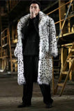 Long Dalmatian Coat Winter Faux Fur Overcoat for Men