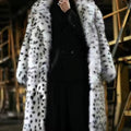 long dalmatian coat winter faux fur overcoat for men Alicefurs