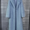 long faux fur coat winter full length elegant overcoat for women in dusty blue Alicefurs