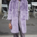 long faux fur coat winter mob wife fluffy overcoat in lavender Alicefurs