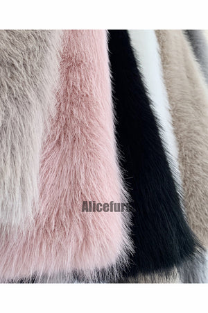 long faux fur vest for women fabric Alicefurs
