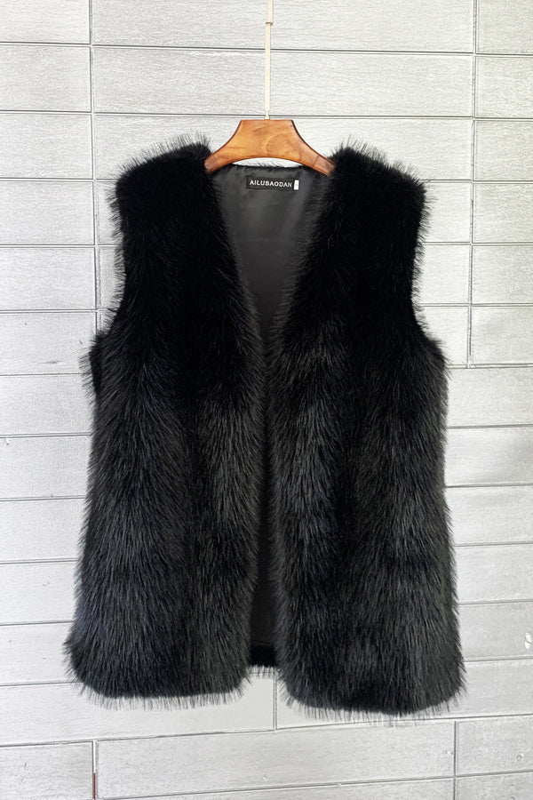 Long Faux Fur Vest for Women