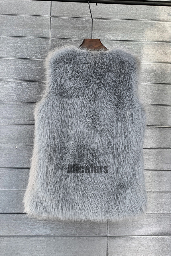 Long Faux Fur Vest for Women