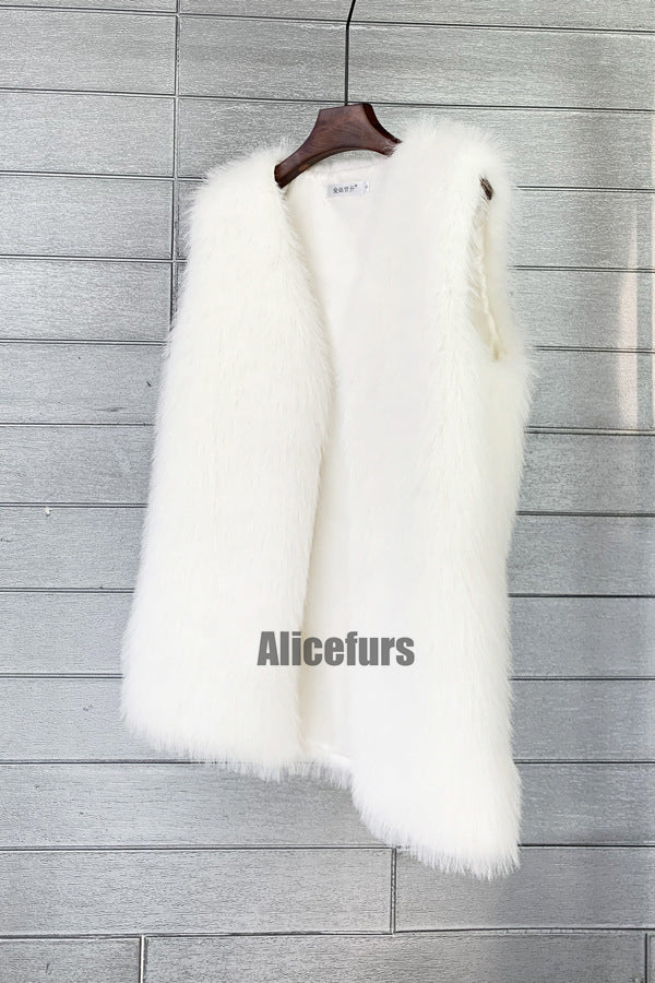 Long Faux Fur Vest for Women