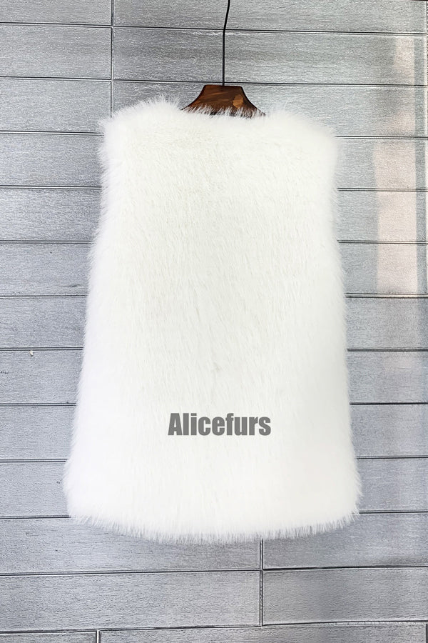 Long Faux Fur Vest for Women