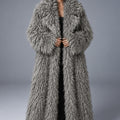 Long Shaggy Mongolian Faux Fur Coat for Women