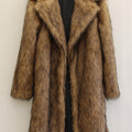 mens fake fur coat brown long fluffy overcoat Alicefurs