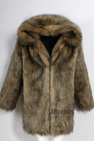mens fake fur coat hooded winter warm outerwear 4 Alicefurs