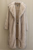 Men's Faux Fur Coat Long White Overcoat