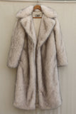 Men's Faux Fur Coat Long White Overcoat