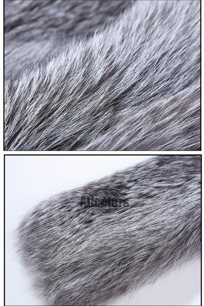 Men's Faux Fur Coat Winter Fluffy Long Overcoat in Gray