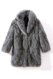 Men's Faux Fur Coat Winter Long Fluffy Overcoat