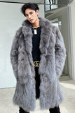 Men's Faux Fur Coat Winter Long Fluffy Overcoat