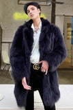 Men's Faux Fur Coat Winter Long Fluffy Overcoat