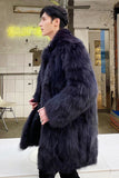 Men's Faux Fur Coat Winter Long Fluffy Overcoat