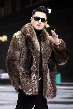 mens faux mink jacket winter short fluffy outerwear 2 Alicefurs