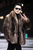 Men's Faux Mink Jacket Winter Short Fluffy Outerwear