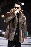 Men's Faux Mink Jacket Winter Short Fluffy Outerwear