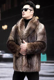 Men's Faux Mink Jacket Winter Short Fluffy Outerwear