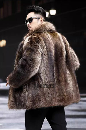 mens faux mink jacket winter short fluffy outerwear 6 Alicefurs