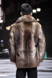 Men's Faux Mink Jacket Winter Short Fluffy Outerwear