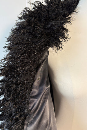 mongolian faux fur coat long shaggy overcoat for women in black inside lining Alicefurs