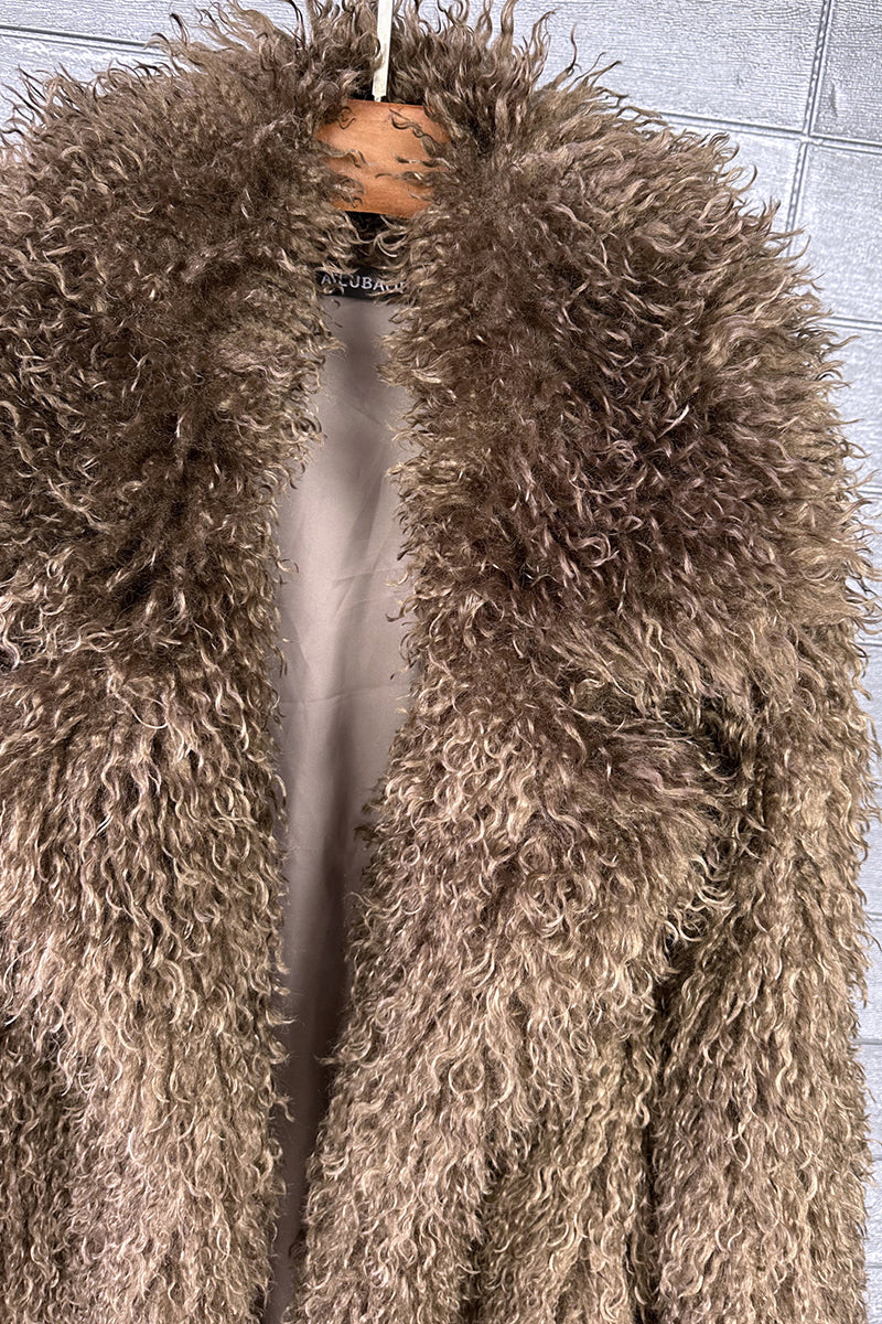 Mongolian Faux Fur Coat Long Shaggy Overcoat for Women
