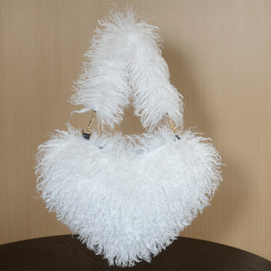 mongolian knee high fur boots and purse holiday matching set for women in white 2 Alicefurs