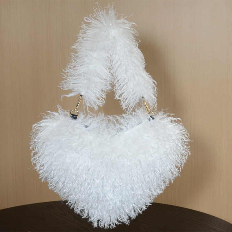 Mongolian Knee High Fur Boots and Purse Holiday Matching Set for Women