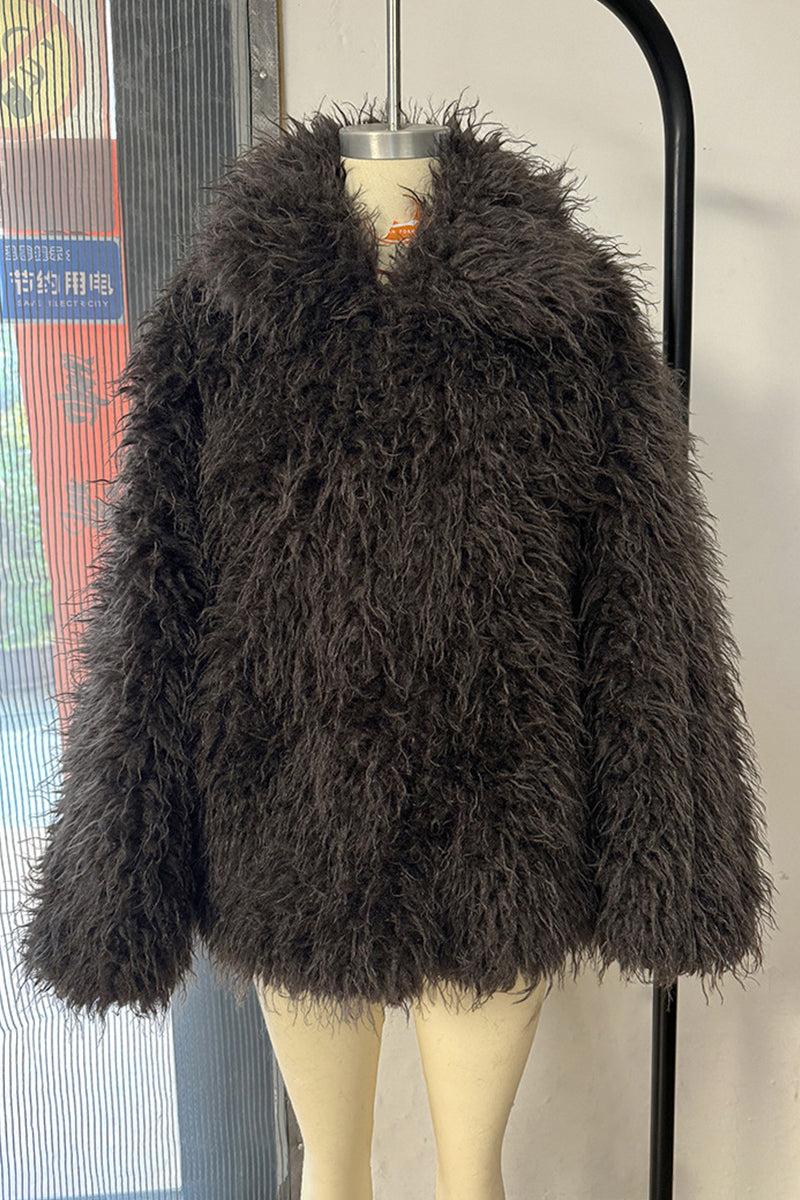 Mongolian Lamb Fur Coat Short Shaggy Jacket for Women