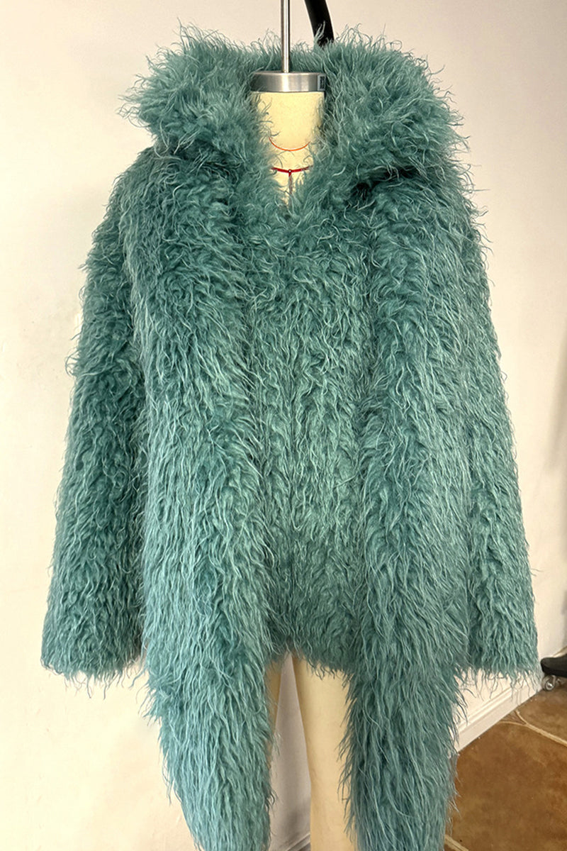 Mongolian Lamb Fur Coat Short Shaggy Jacket for Women