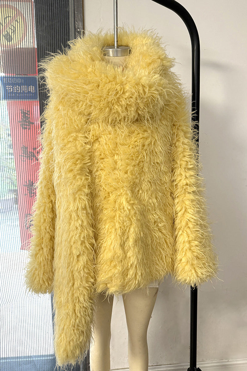 Mongolian Lamb Fur Coat Short Shaggy Jacket for Women