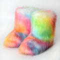 multicolor fluffy boots winter fur booties for women Alicefurs