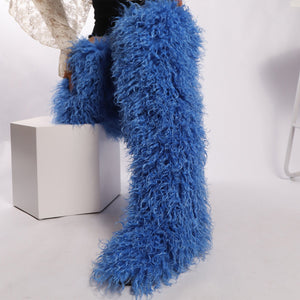 over the knee fur boots for women in blue 1 Alicefurs