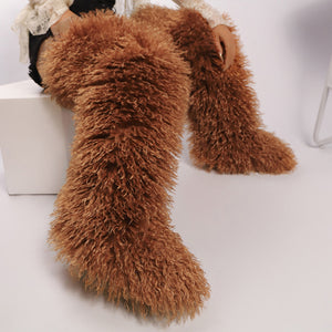 over the knee fur boots for women in brown 1 Alicefurs