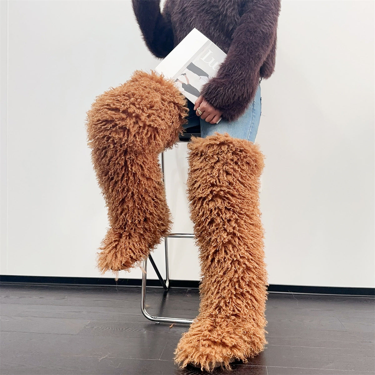 Over the Knee Fur Boots for Women