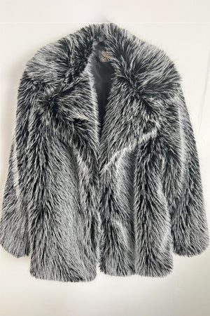 oversized faux fur coat fluffy mid length overcoat for women in gray 1 Alicefurs