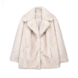 oversized fur coat lapel collar fluffy winter overcoat for women in beige 5 Alicefurs