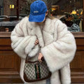 oversized fur coat lapel collar fluffy winter overcoat for women in beige 8 Alicefurs