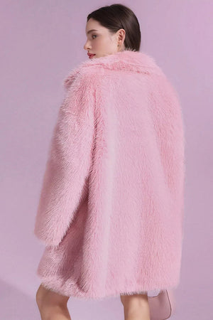 pink faux fur coat long fluffy jacket for women 6 Alicefurs