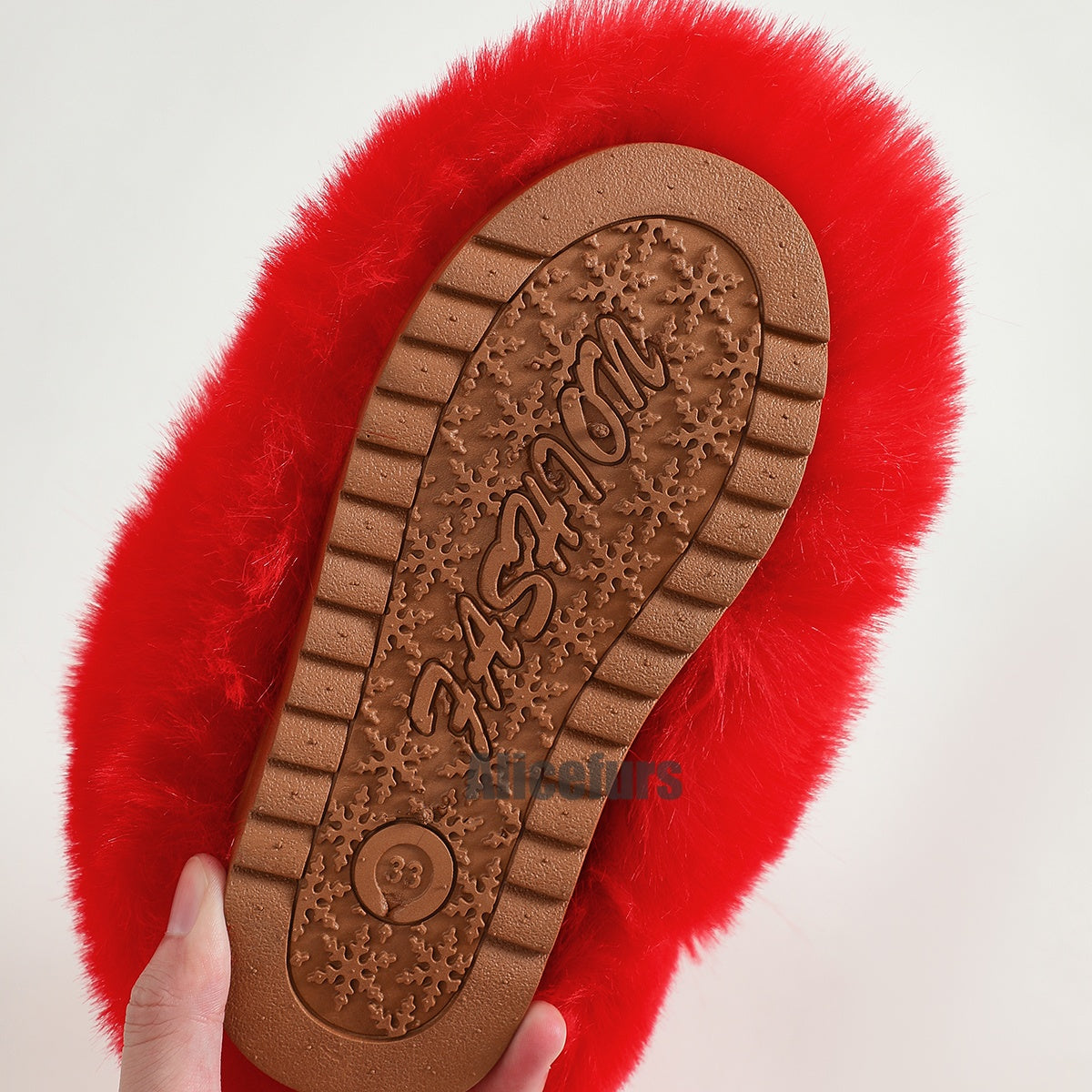 Red Fur Boots for Toddlers and Kids Holiday Fluffy Booties