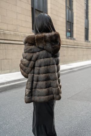 russian sable coat luxury hooded faux fur overcoat for women 7 Alicefurs
