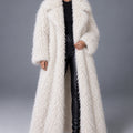 Shaggy Faux Fur Coat Full Length Lamb Overcoat for Women